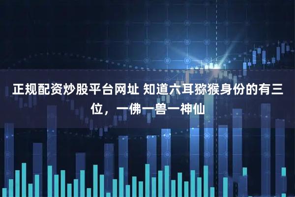 正规配资炒股平台网址 知道六耳猕猴身份的有三位，一佛一兽一神仙